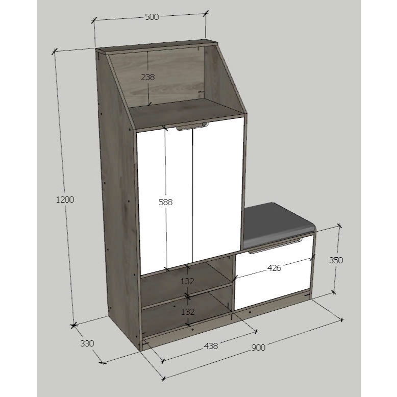 Tủ giày gỗ MDF kèm đệm ngồi Lắp ráp, Kệ giày dép đa năng, hiện đại, TIẾT KIỆM diện tích, chịu lực tốt. KG90