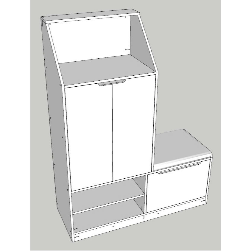 Tủ giày gỗ MDF kèm đệm ngồi Lắp ráp, Kệ giày dép đa năng, hiện đại, TIẾT KIỆM diện tích, chịu lực tốt. KG90
