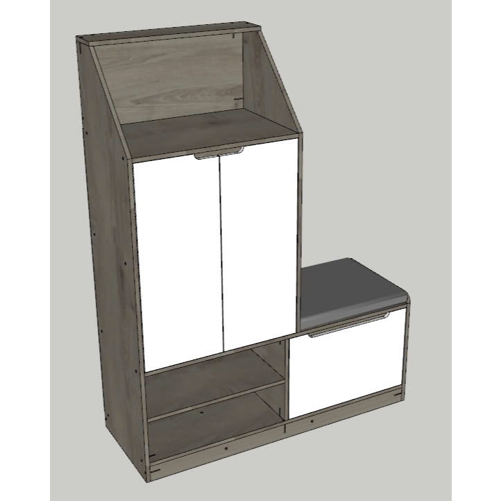 Tủ giày gỗ MDF kèm đệm ngồi Lắp ráp, Kệ giày dép đa năng, hiện đại, TIẾT KIỆM diện tích, chịu lực tốt. KG90
