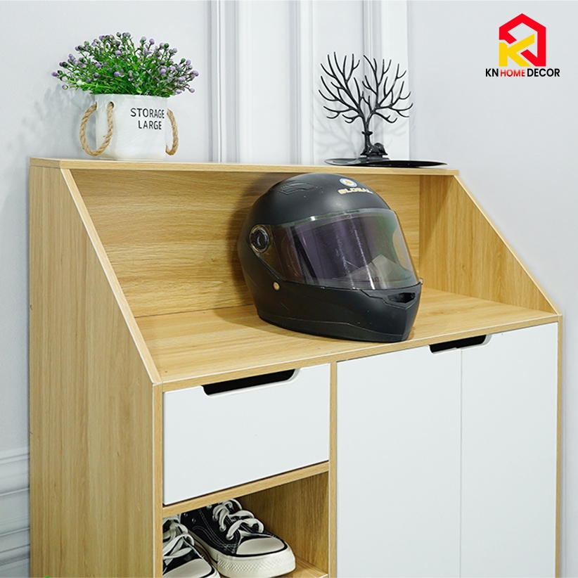 Tủ đựng giày gỗ nhiều ngăn KN Homedecor, tủ đựng đồ chất liệu gỗ MDF, kệ giầy dép thông minh KG75_KG85