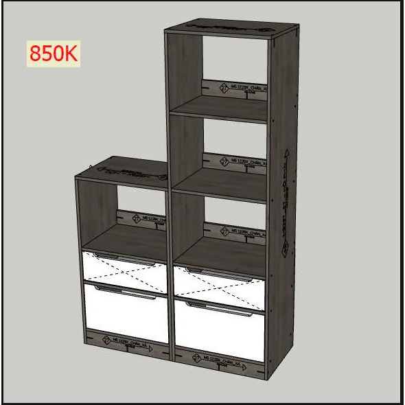 Kệ sách gỗ  5 TẦNG phong cách  KN Home decor , tủ gỗ đa năng nhiều tầng gỗ MDF phủ Melamine KS_MS29_5T. KT: R40*S25*C130