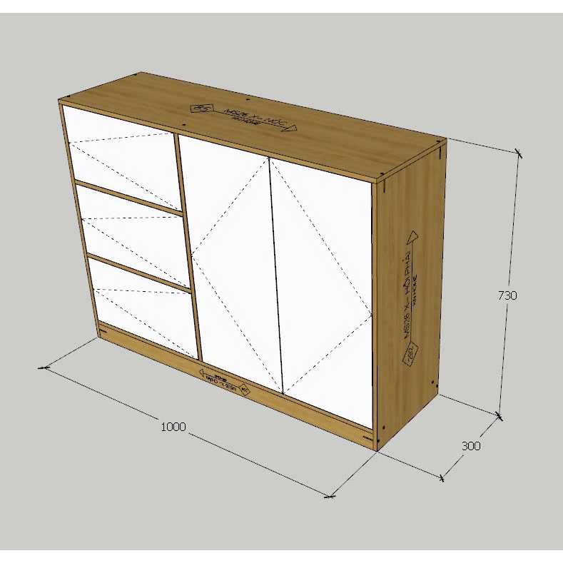 Tủ đa năng gỗ MDF phủ Melamine hiện đại, nhiều màu sắc và kích thước lựa chọn, thương hiệu KN Home Decor.