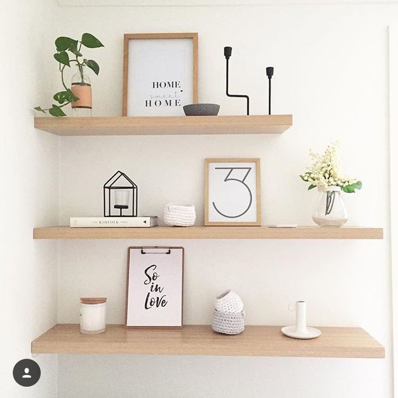 Kệ gỗ treo tường  , kệ treo tường , kệ treo tường trang trí KN Home decor Tặng phụ kiện KGT12