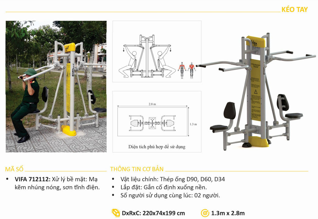 Máy Tập Kéo Tay Ngoài Trời VIFA-712112