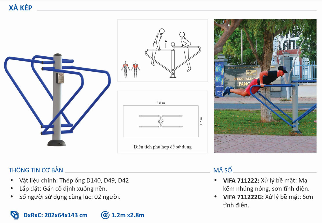Máy Tập Xà Kép Ngoài Trời VIFA-711222