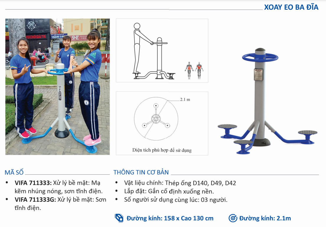 Máy Tập Ngoài Trời Xoay Eo VIFA-711333