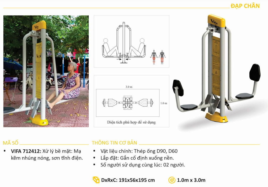 Máy Tập Đạp Chân Ngoài Trời VIFA-712412