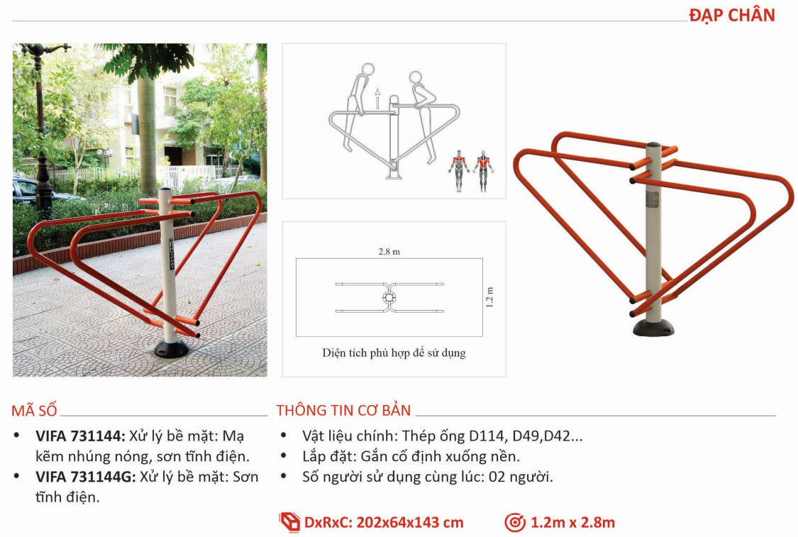 Máy Tập Ngoài Trời Xà Kép VIFA 731144