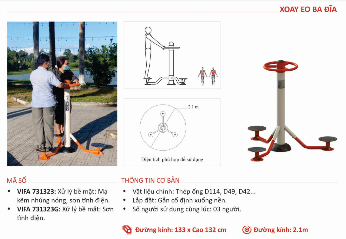Máy Tập Xoay Eo Ngoài Trời VIFA 731323