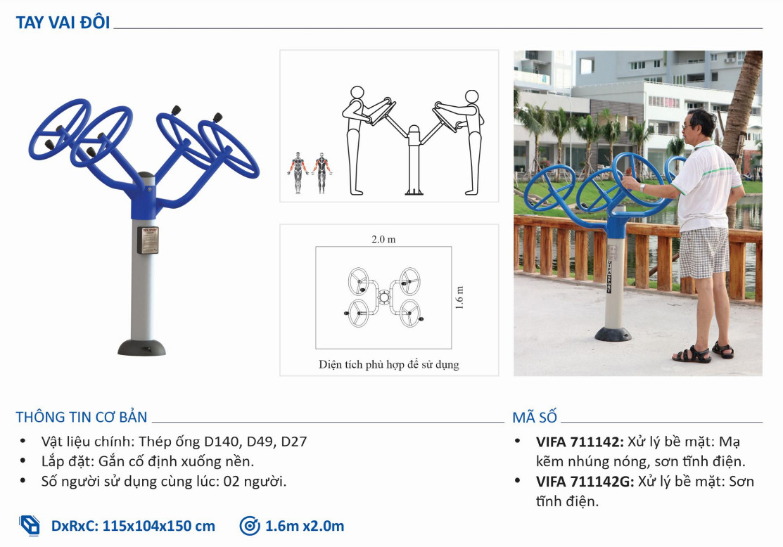 Máy Tập Tay Vai Đôi Ngoài Trời VIFA-711142