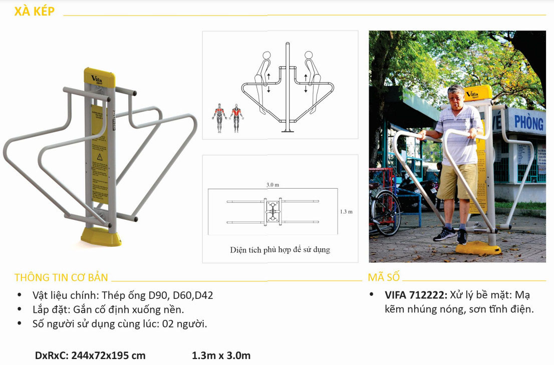 Máy Tập Ngoài Trời Xà Kép VIFA 712222