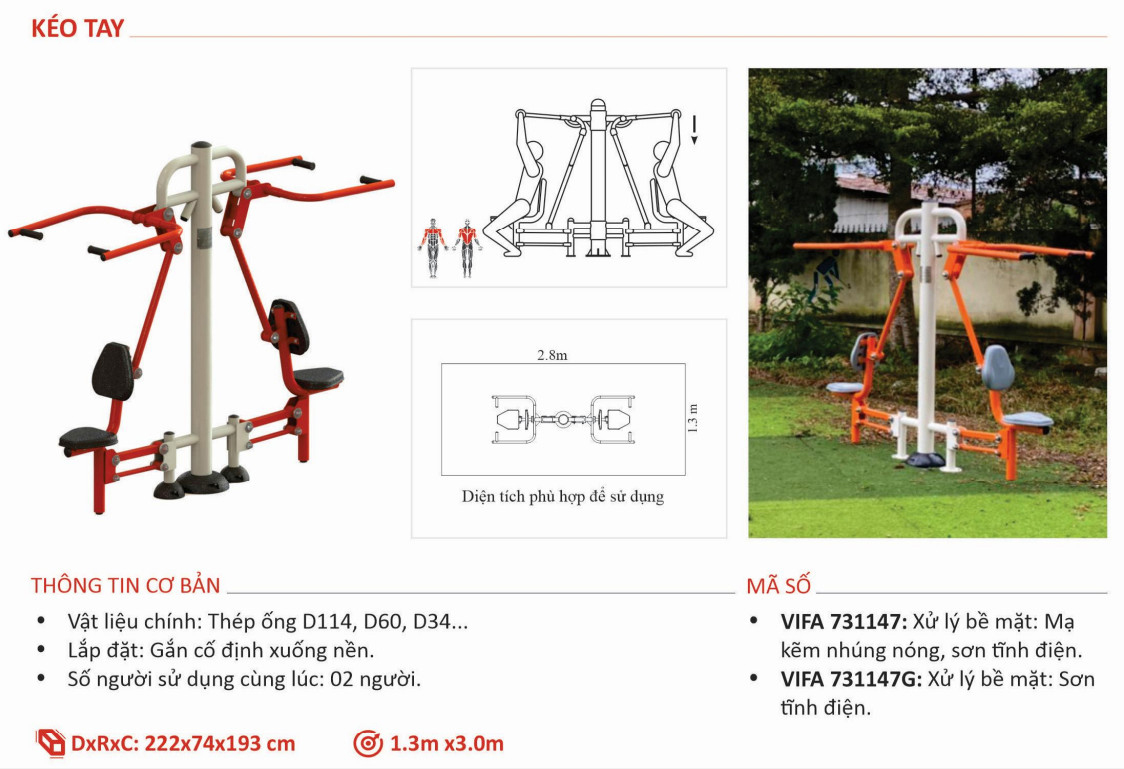 Máy Tập Ngoài Trời Kéo Tay VIFA 731147