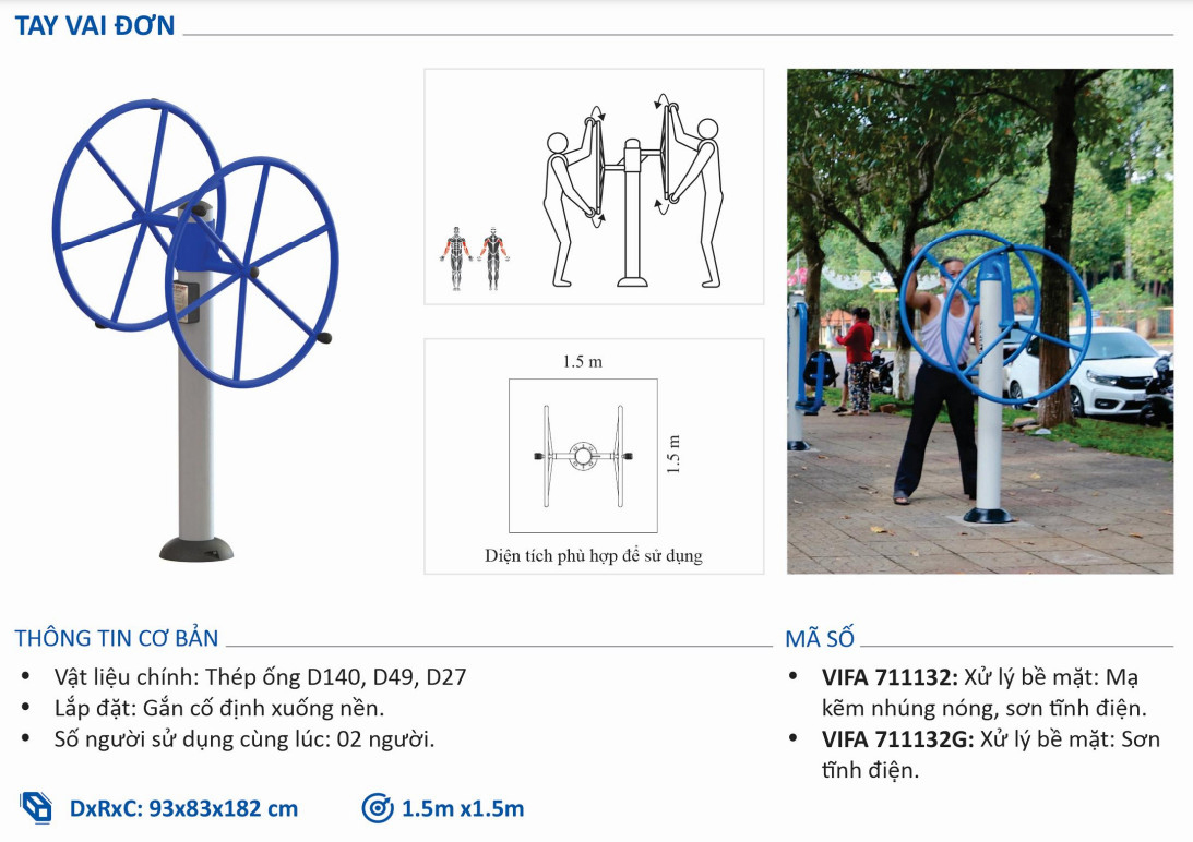 Máy Tập Ngoài Trời Tay Vai Đơn VIFA 711132