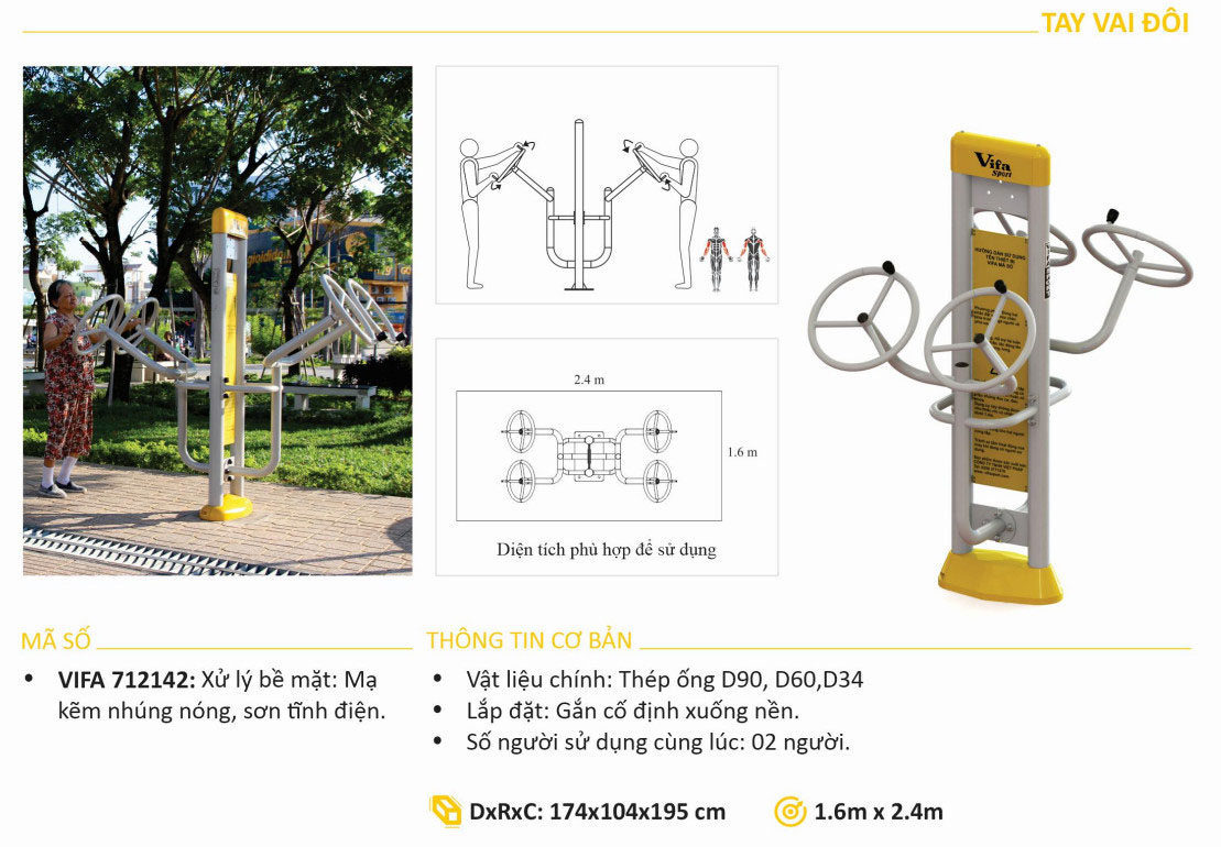 Máy Tập Tay Vai Đôi Ngoài Trời VIFA-712142