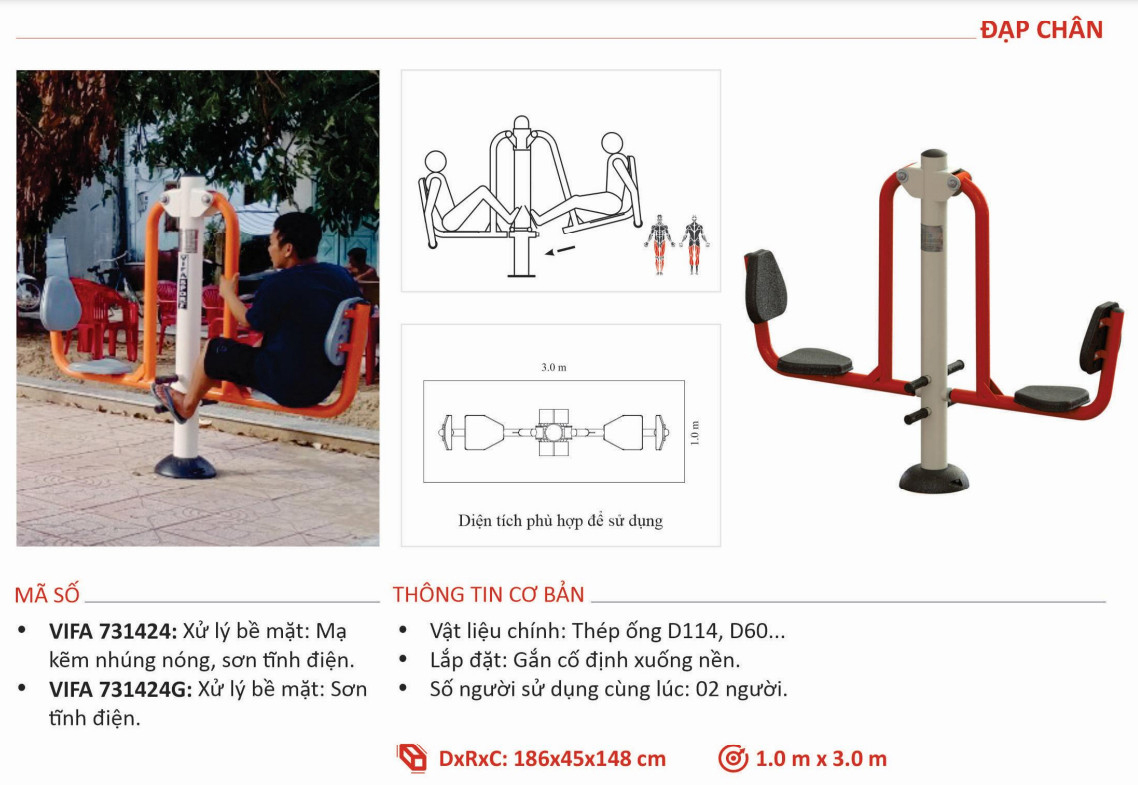 Máy Tập Đạp Chân Ngoài Trời VIFA 731424