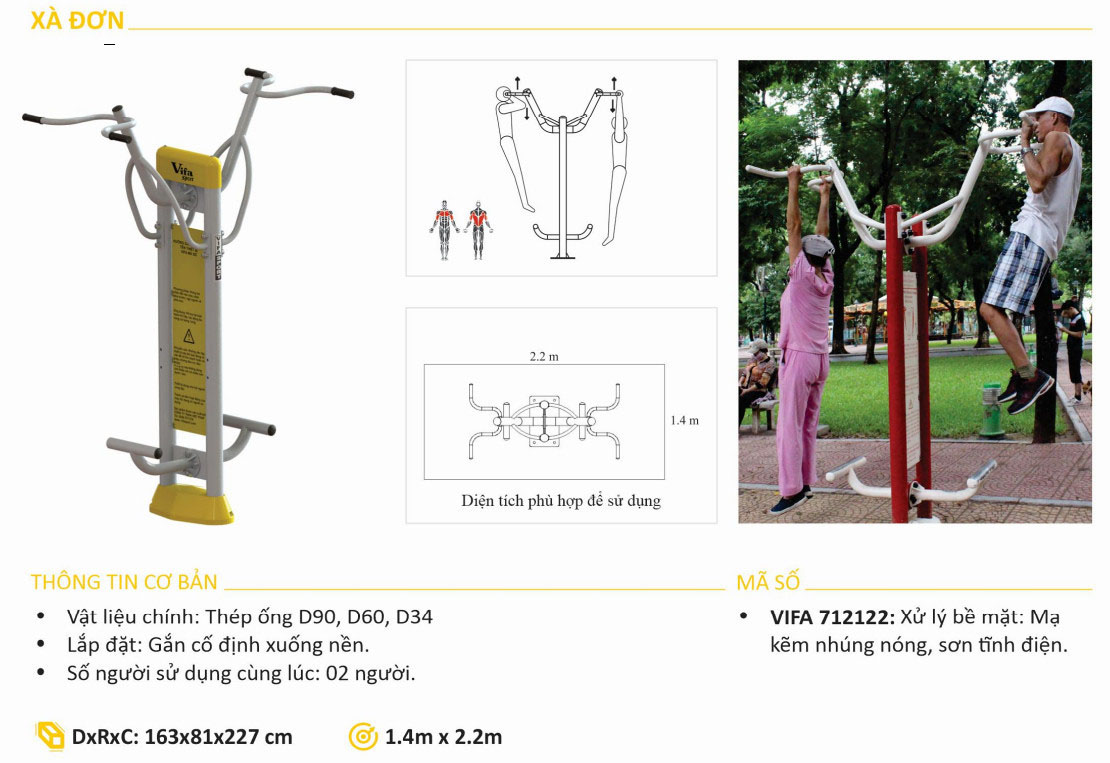 Máy Tập Xà Đơn Ngoài Trời VIFA-712212