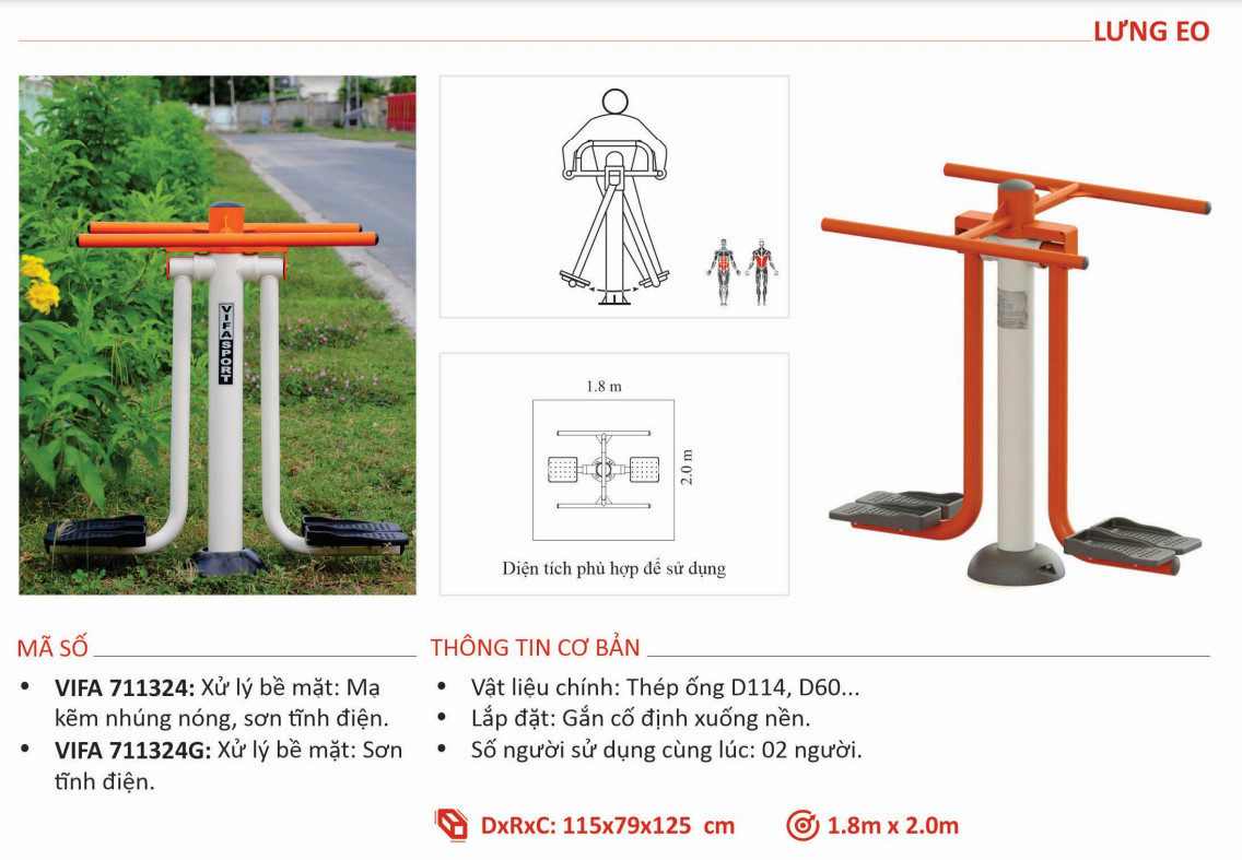 Máy Tập Lắc Hông Ngoài Trời VIFA 731324