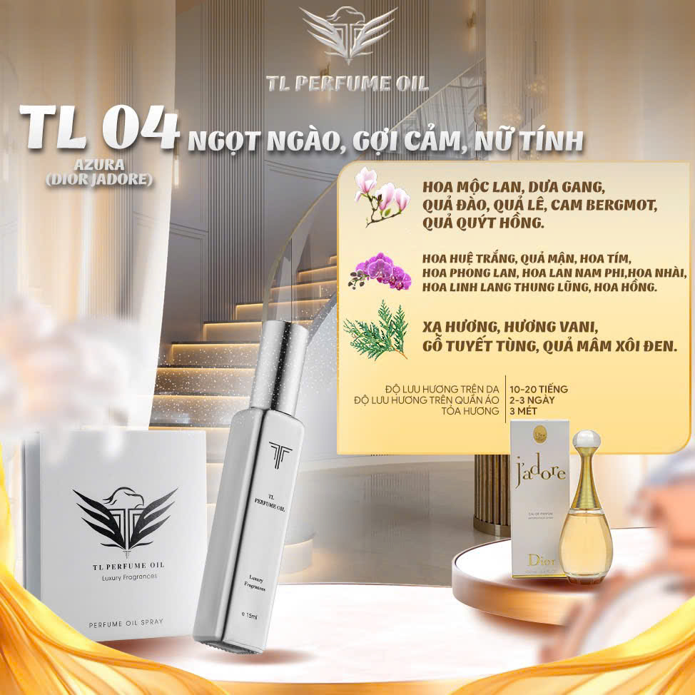 [Hương Nữ] Tinh Dầu Nước Hoa TL [TL04 - Dior Jadore]