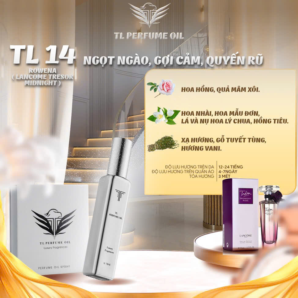 [Hương Nữ] Tinh Dầu Nước Hoa TL [TL14 - Lancome Tresomidnight]