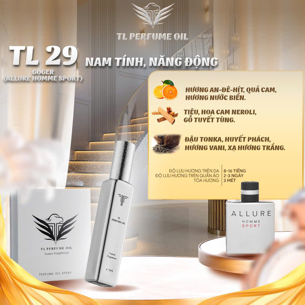 [Hương Nam] Tinh Dầu Nước Hoa TL [TL29 - Allure Home Sport]