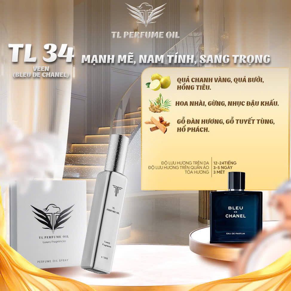 [Hương Nam] Tinh Dầu Nước Hoa TL [TL34 - Bleu De Chanel]