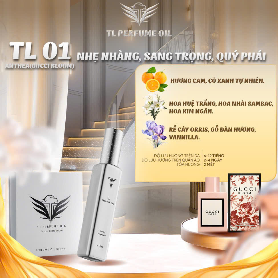 [Hương Nữ] Tinh Dầu Nước Hoa TL [TL01 - Gucci Bloom]