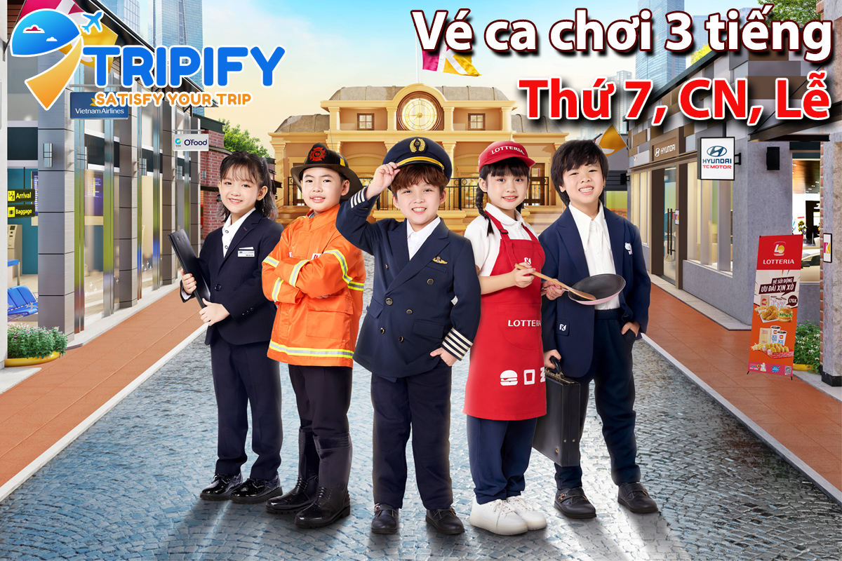 Giá Vé Ưu Đãi KidZania Lotte Tây Hồ -  Ca Chơi 4 Tiếng [Thứ 7, CN, Lễ]