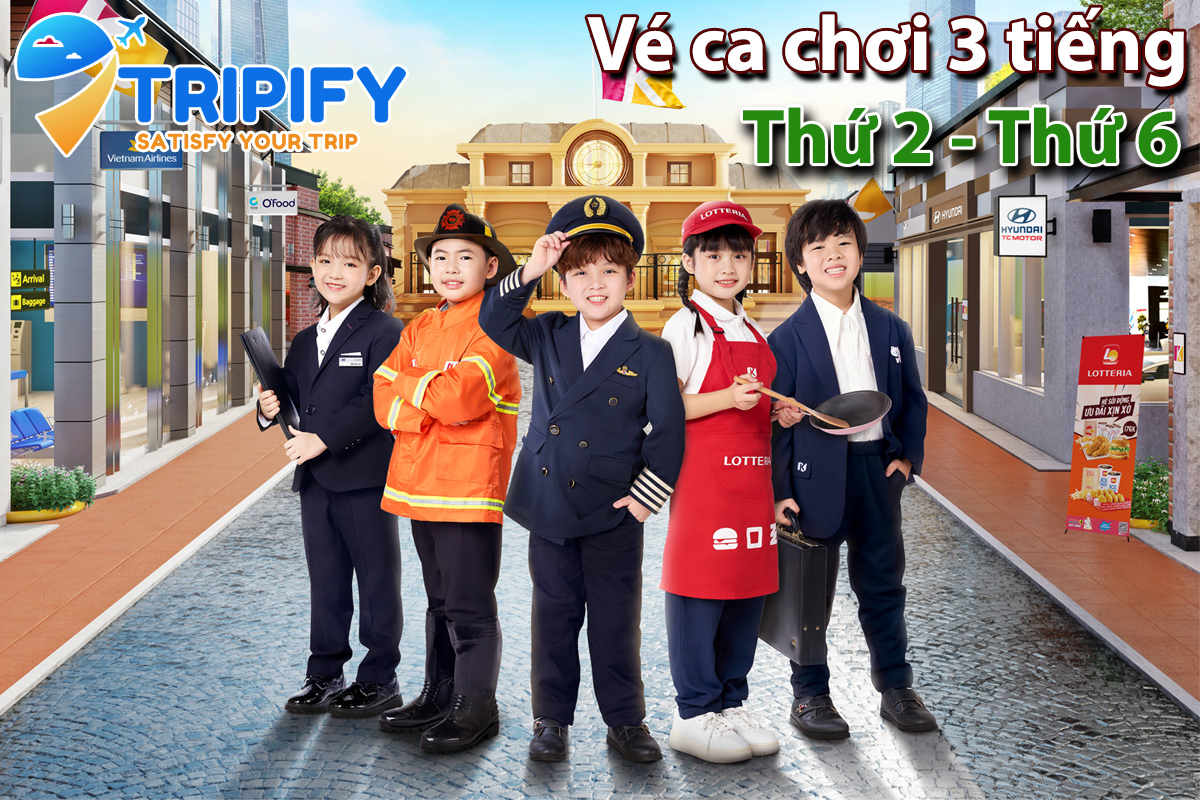 Giá Vé Ưu Đãi KidZania Lotte Tây Hồ -  Ca Chơi 4 Tiếng [Thứ 2 - Thứ 6]