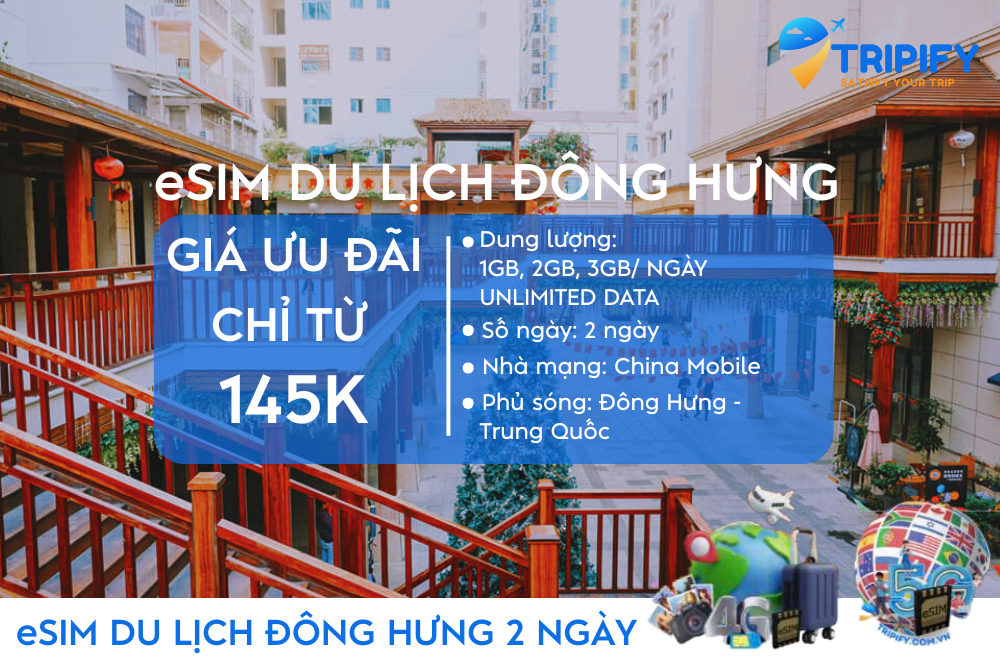 eSIM DU LỊCH ĐÔNG HƯNG TRUNG QUỐC - 2 NGÀY| GIÁ SIÊU ƯU ĐÃI CHỈ TỪ 145K - Hotline 0975.901.828