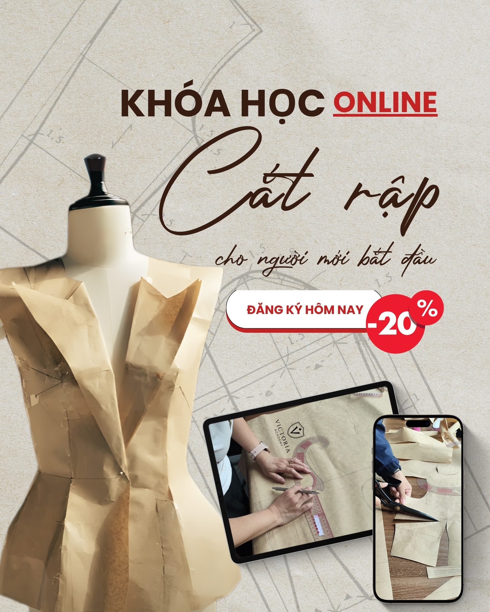 Khóa học Cắt Rập Online dành cho người mới bắt đầu