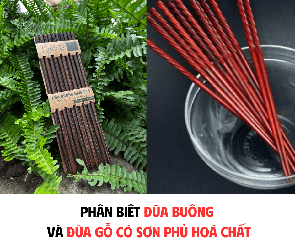 PHÂN BIỆT ĐŨA BUÔNG VÀ ĐŨA GỖ CÓ SƠN PHỦ HÓA CHẤT