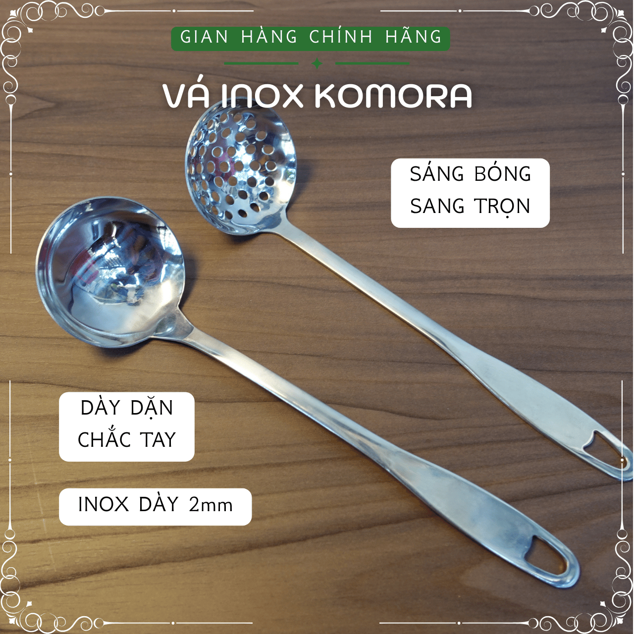 [1 Cái] Vá/Muôi Inox - Vá Lổ (25x6.5)