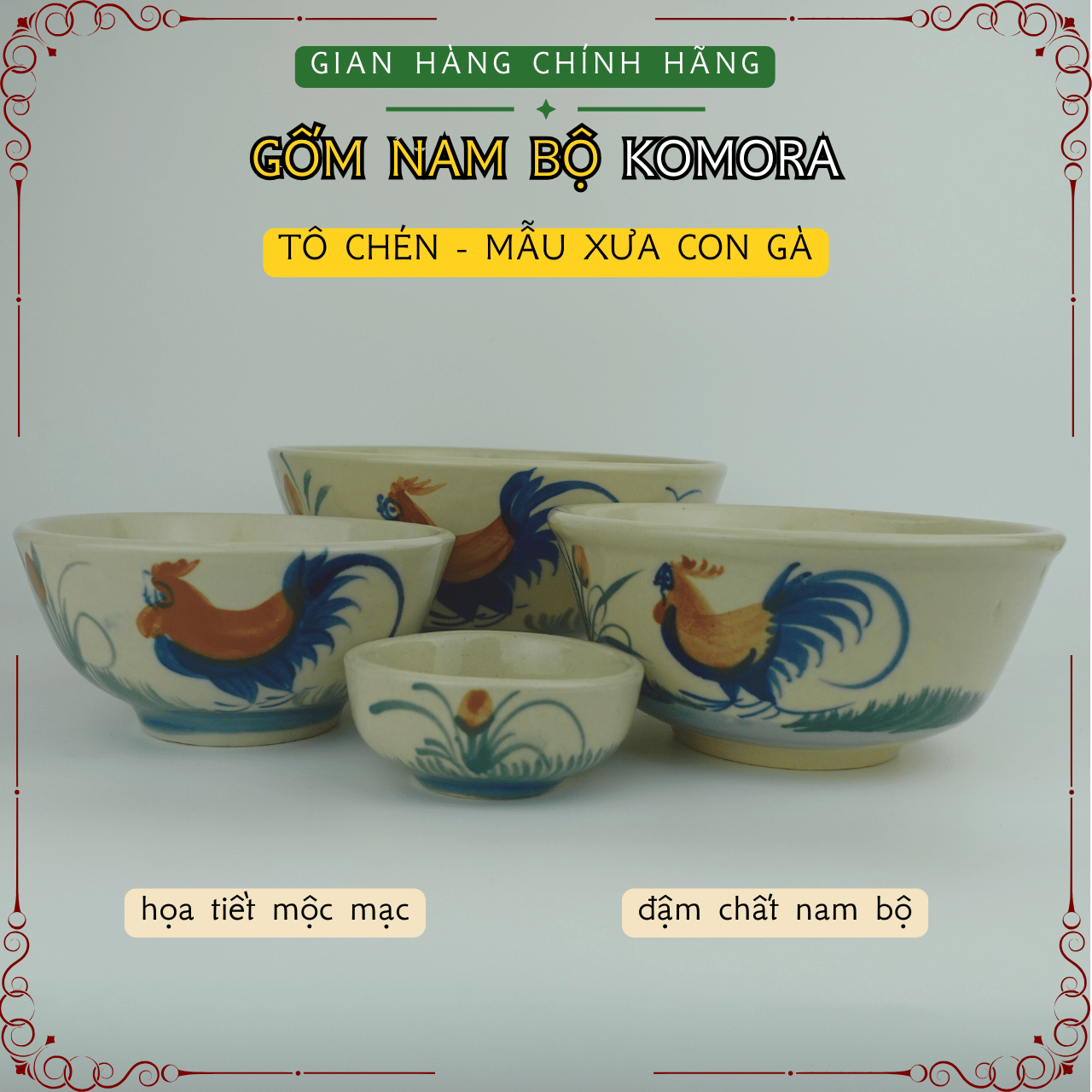 Gốm Nam Bộ - Mẫu Xưa Con Gà