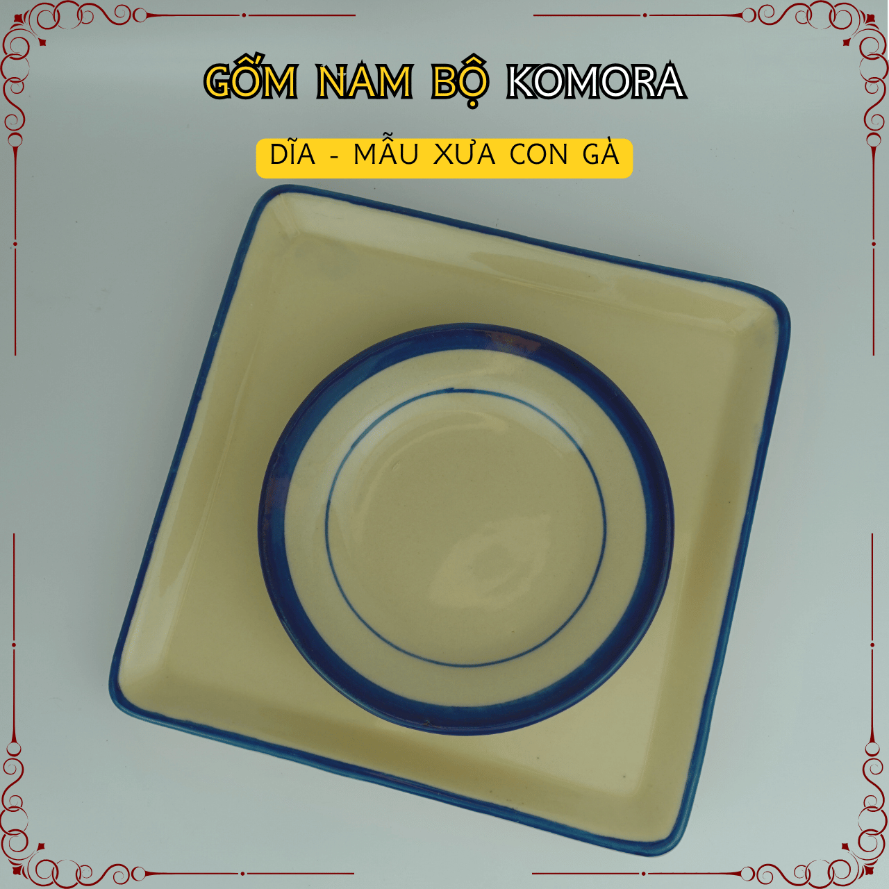 Gốm Nam Bộ - Mẫu Xưa Chỉ Xanh