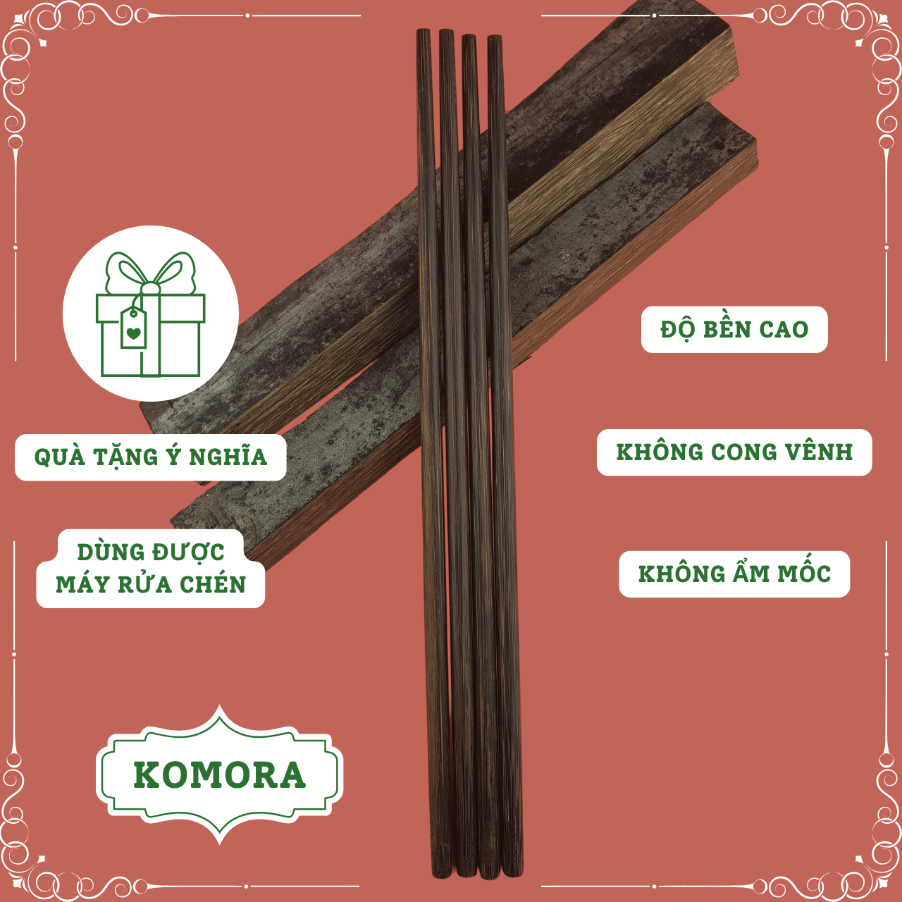 [Vỉ 1 Đôi] Đũa Buông Cao Cấp - Mẫu 320 Xào Nấu