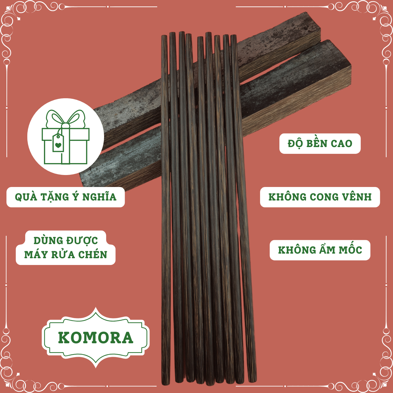 [Vỉ 1 Đôi] Đũa Buông Cao Cấp - Mẫu 320 Xào Nấu