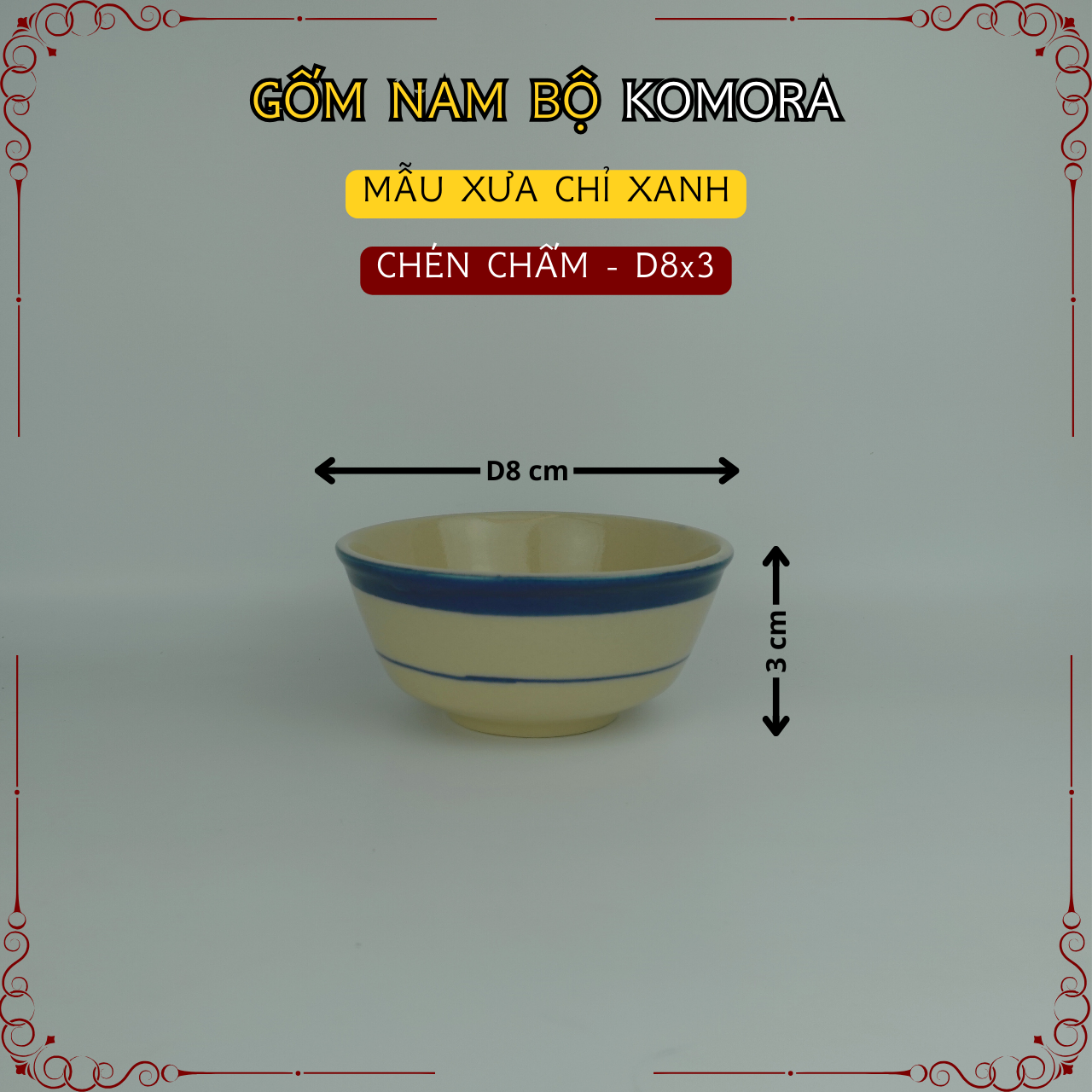 Gốm Nam Bộ - Mẫu Xưa Chỉ Xanh