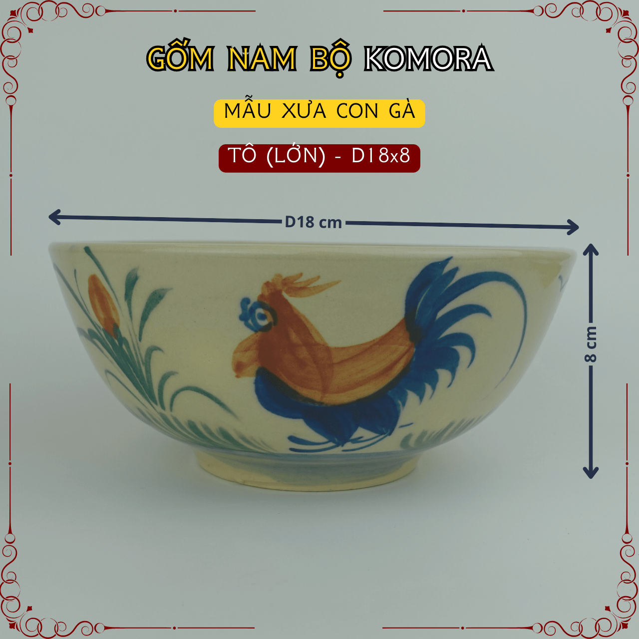Gốm Nam Bộ - Mẫu Xưa Con Gà