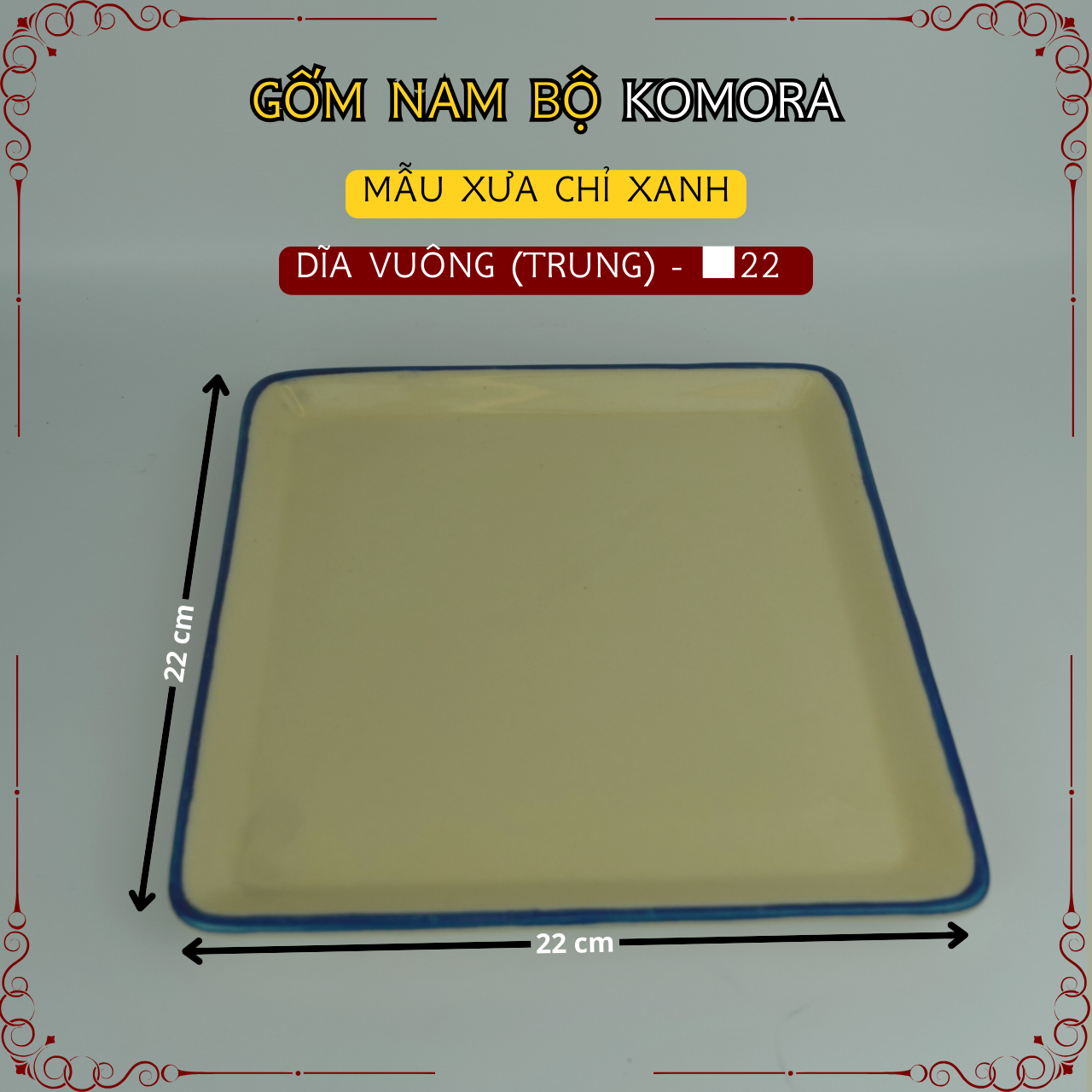 Gốm Nam Bộ - Mẫu Xưa Chỉ Xanh