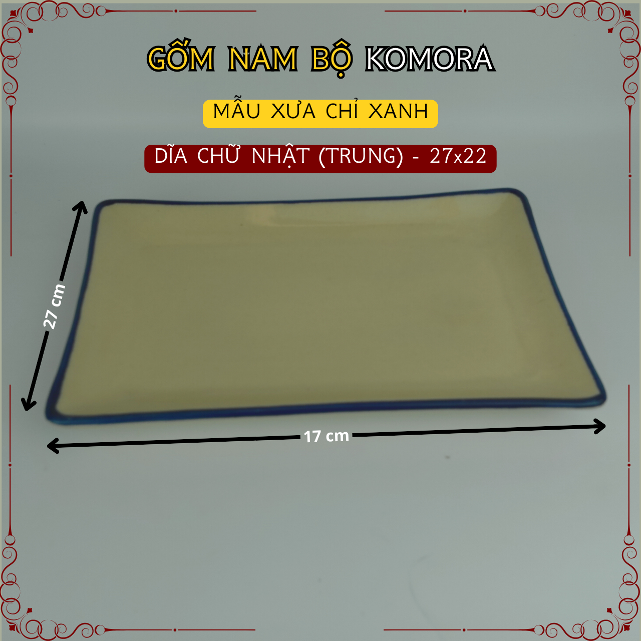 Gốm Nam Bộ - Mẫu Xưa Chỉ Xanh