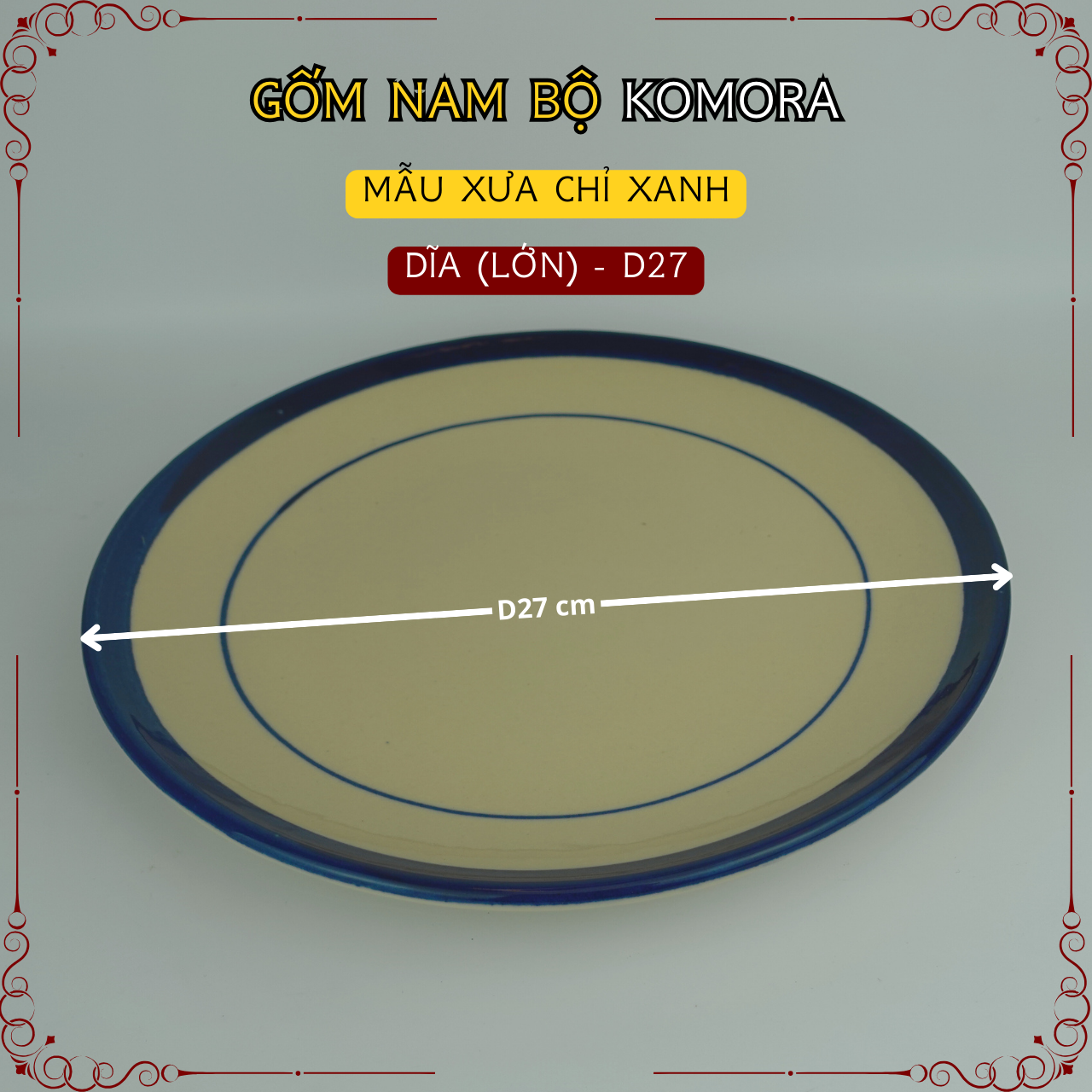 Gốm Nam Bộ - Mẫu Xưa Chỉ Xanh