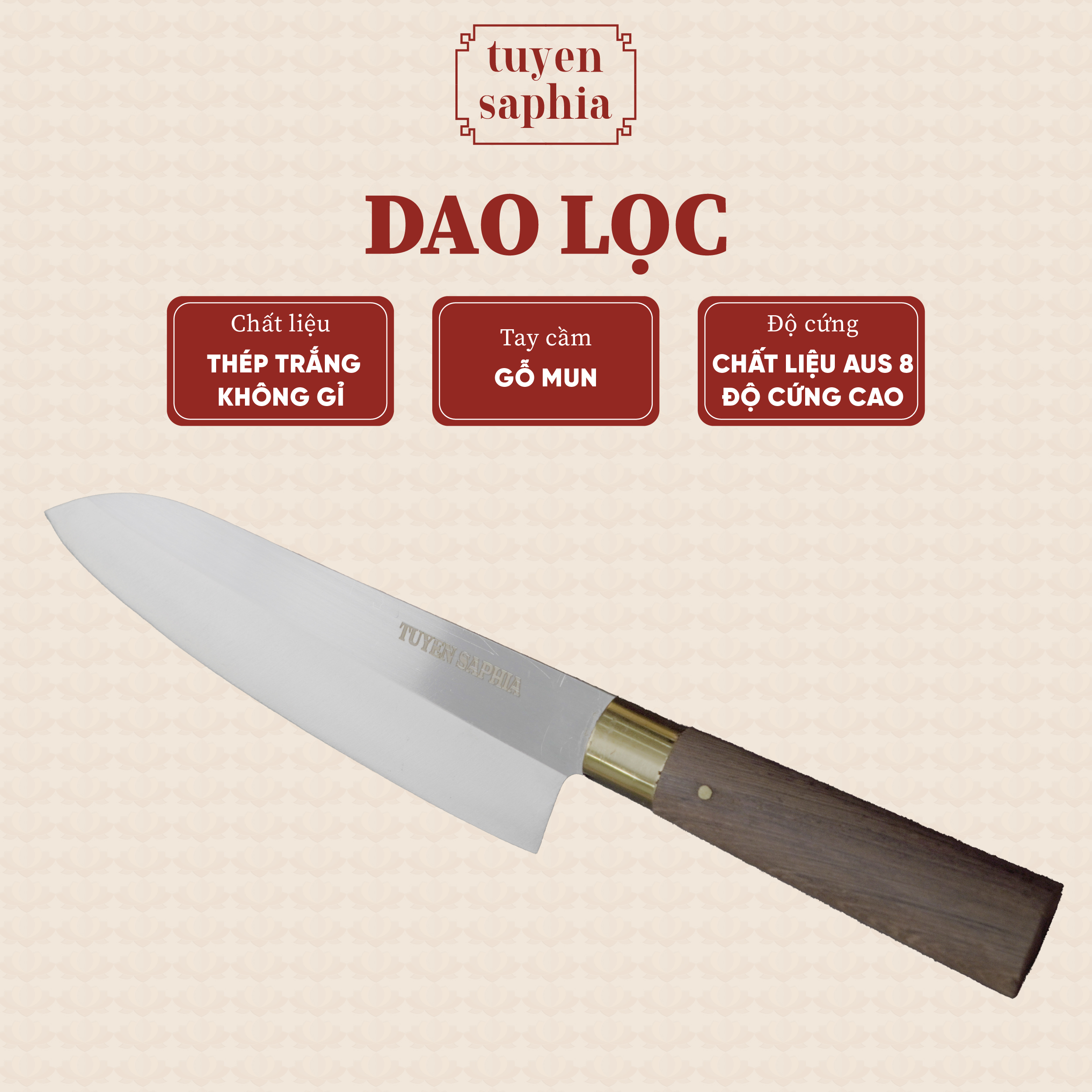 Combo 3 dao thép trắng không gỉ