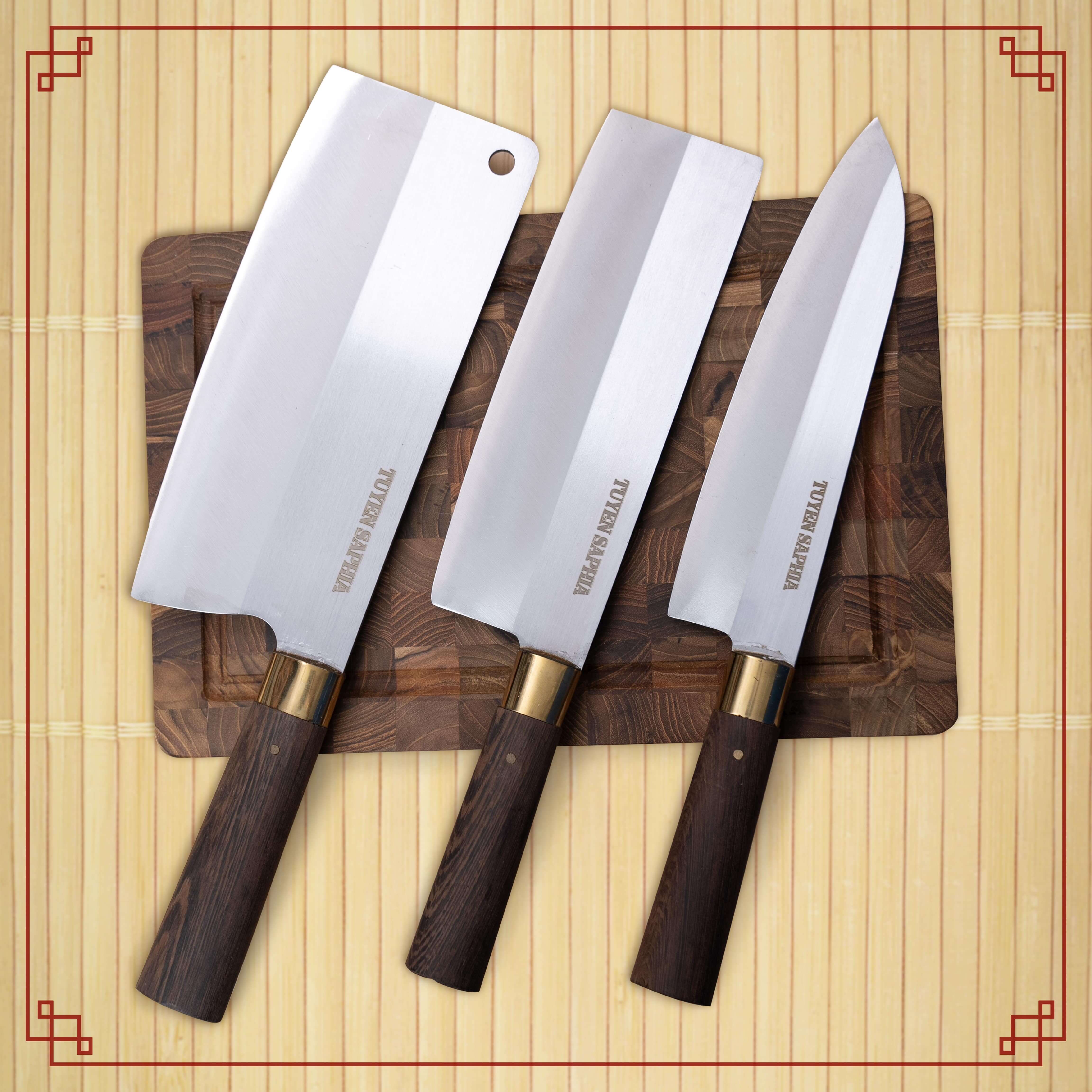 Combo 3 dao thép trắng không gỉ