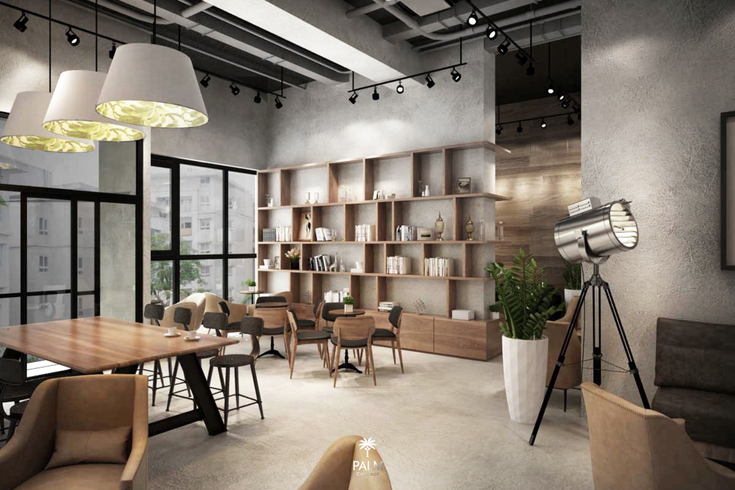 Thiết kế quán Cafe KONG COFFEE trong khu dân cư Vinhomes