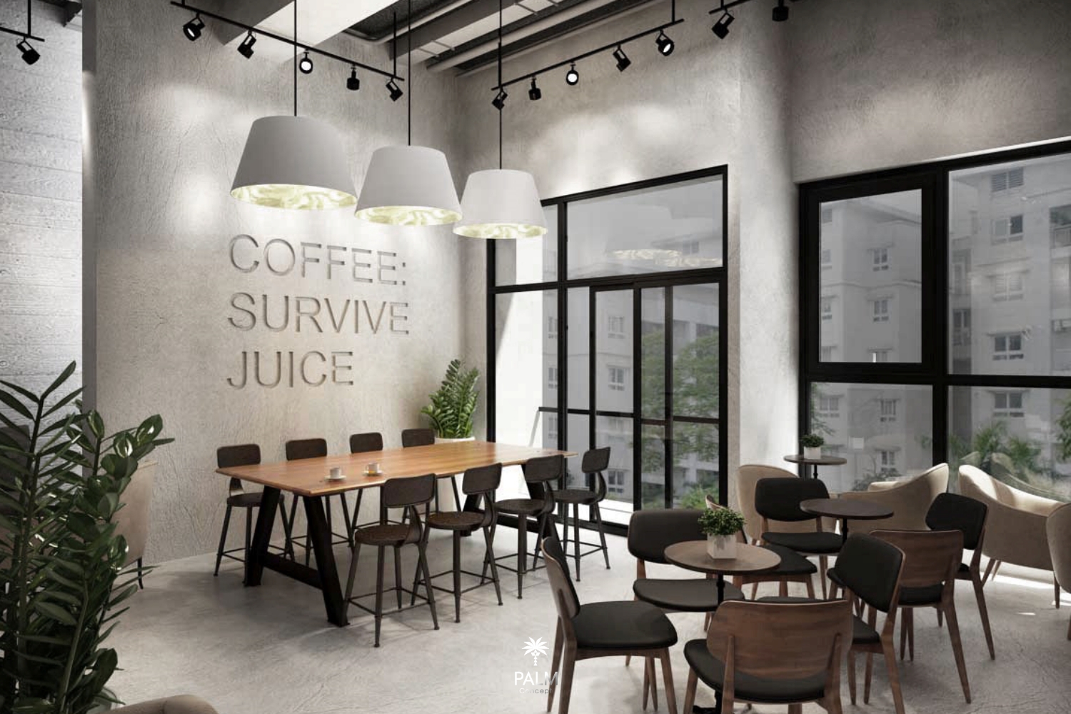 Thiết kế quán Cafe KONG COFFEE trong khu dân cư Vinhomes