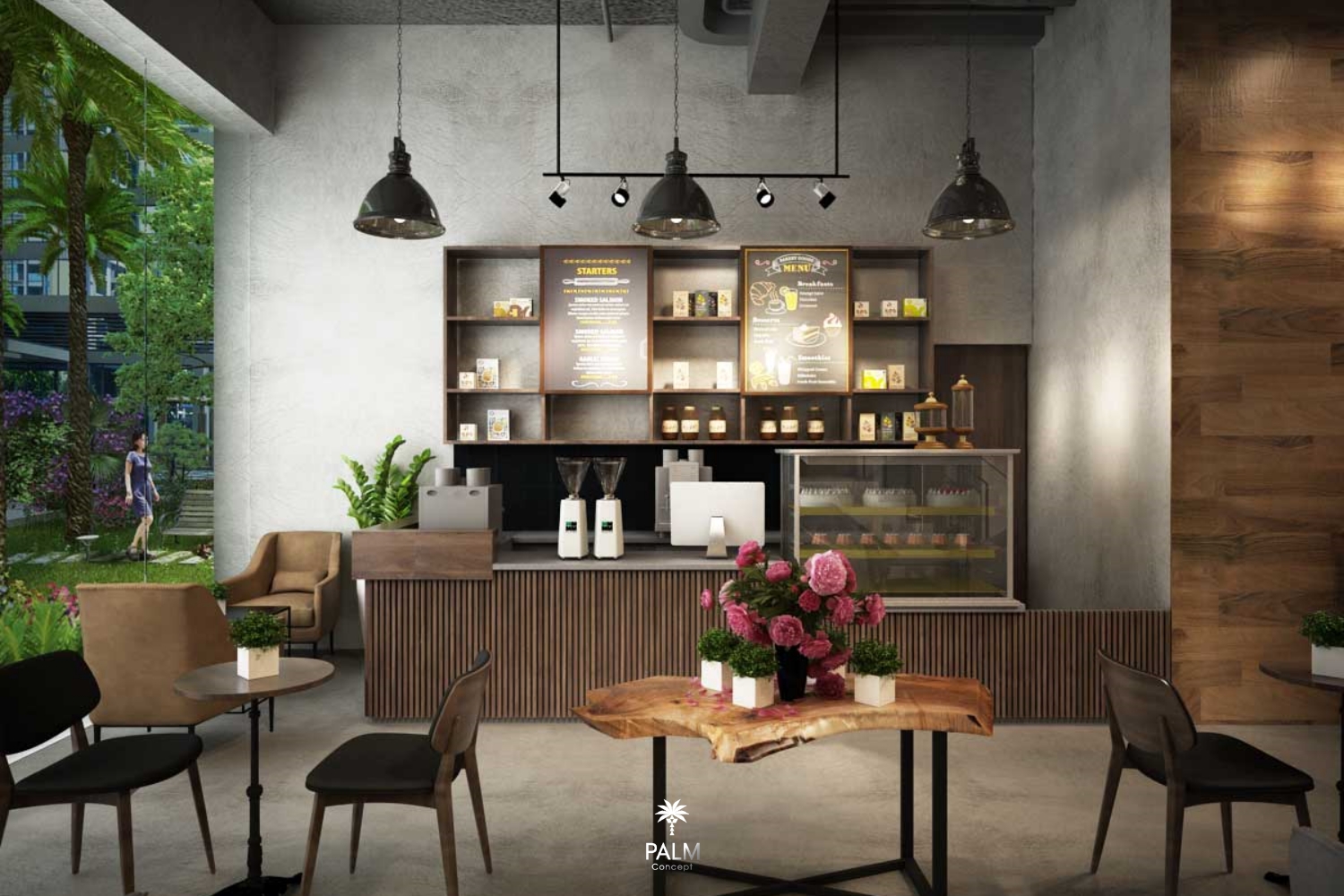 Thiết kế quán Cafe KONG COFFEE trong khu dân cư Vinhomes