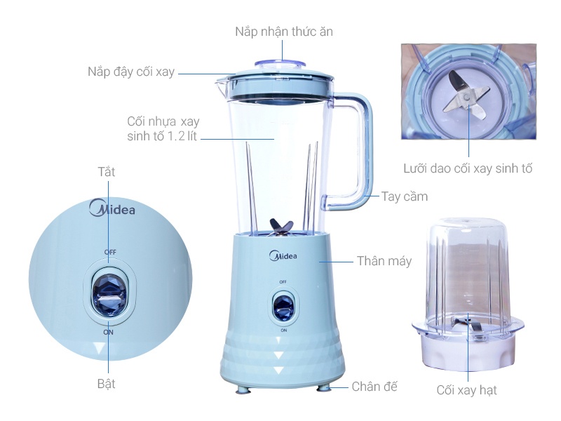 Máy xay sinh tố Midea MJ-BL35 Xanh