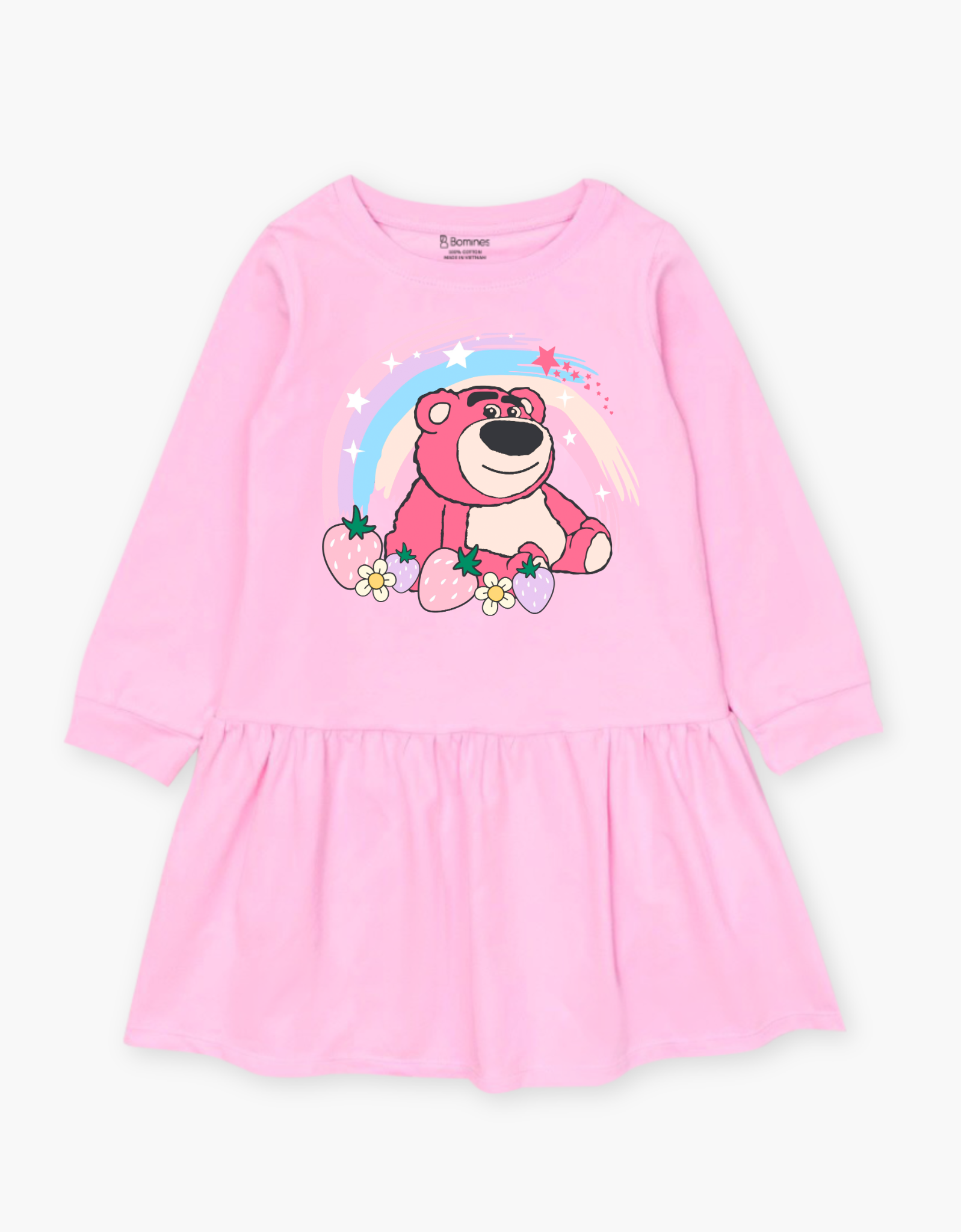 Váy bé gái mùa thu tay dài Gấu dâu Lotso