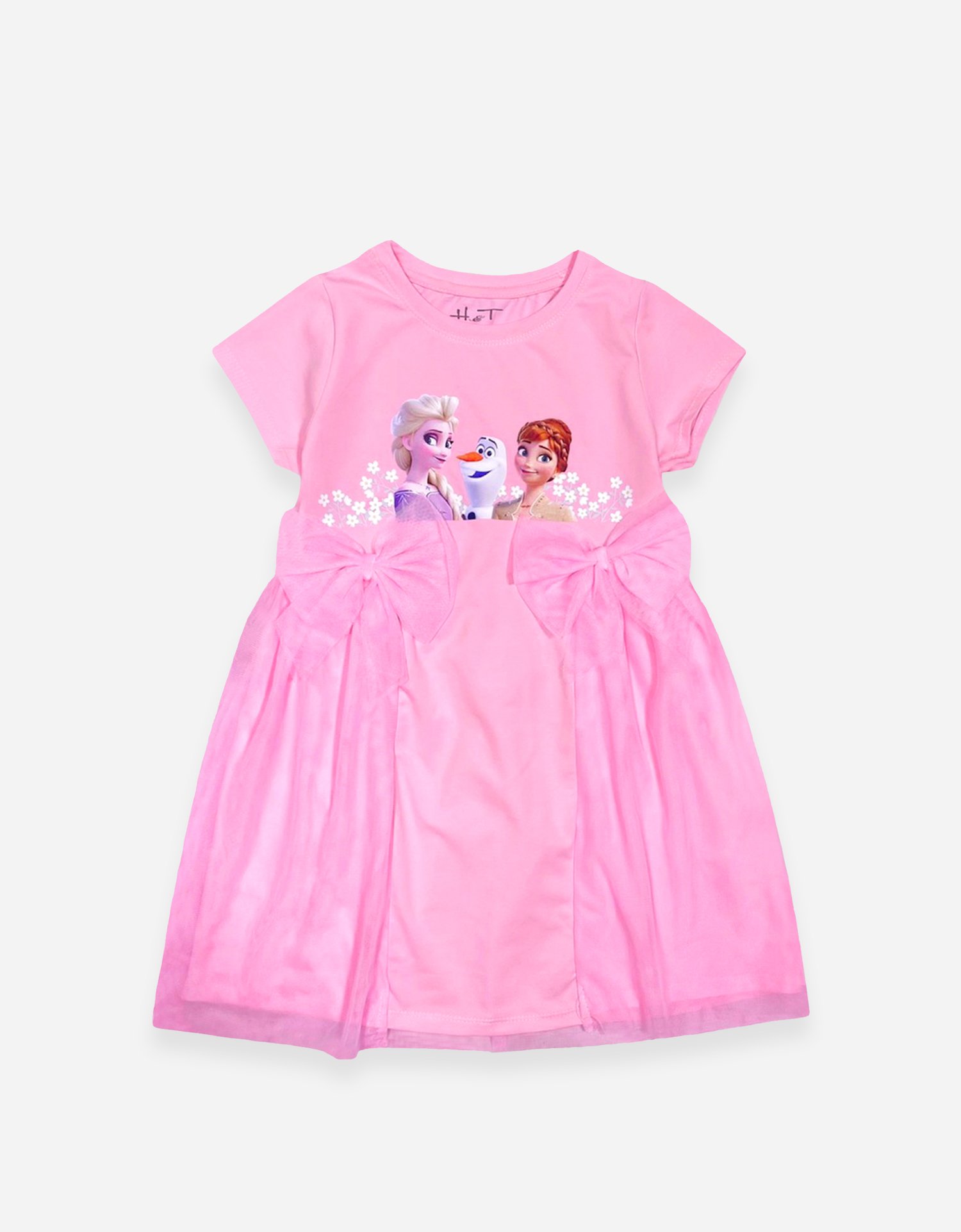 Váy bé gái đính nơ Elsa Anna