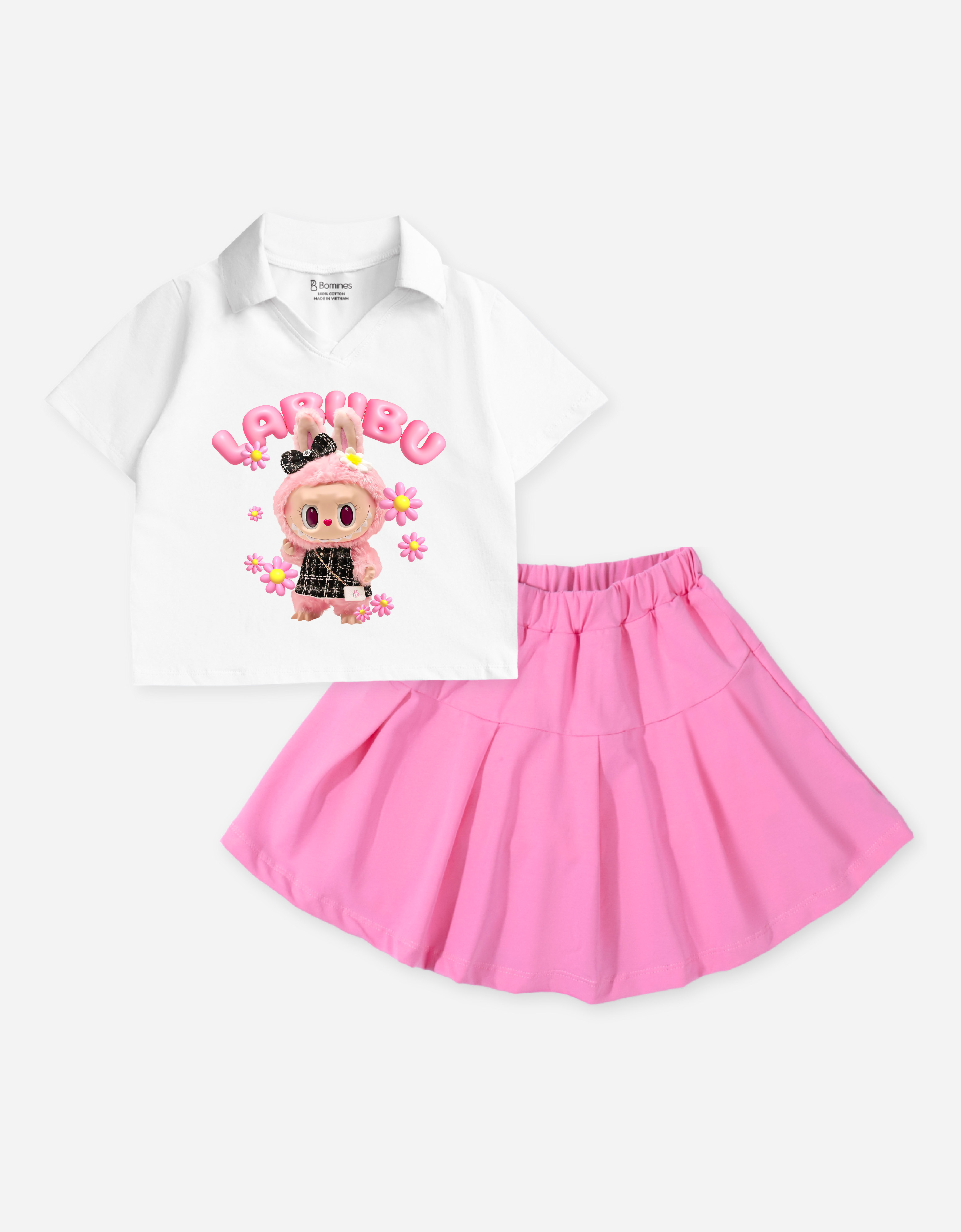 Set váy bé gái Labubu Bomines